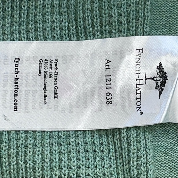 Fynch-Hatton Sweater Adult Medium Green Quarter Zip Long Sleeve Knit Preppy Men - Picture 10 of 16